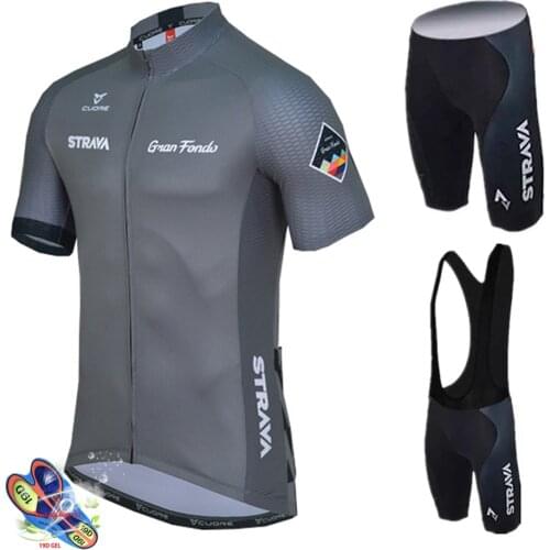 Men Cycling Jersey Set 2021 Team Strava Summer Bicycle Cycling Clothing Bike Clothes Mountain Sports Triathlon Cycling Suit