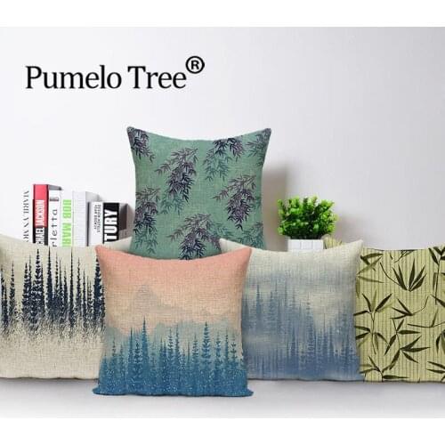 Plant Pillowcase Printing Landscape Pillowcase Home Decoration Cushion Cover Pillowcase 45x45cm Car Pillowcase Sofa Decoration