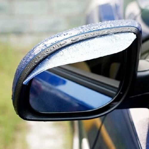 New 2pcs/pair Car Rain Shield Flexible Rubber Car Rearview Mirror Rain Shade Shower Blocker Cover Sun Visor Shade