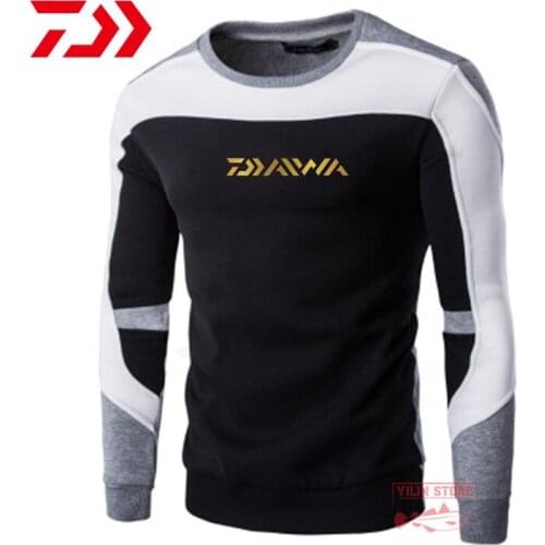 DAIWA Fishing Clothing Autumn Men Long Sleeve Outdooe Sports Tee Casual Winter Top Clothing Sweaters Keep Warm Fishing Clothes