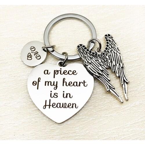 Oeinin Arrtracive Keyring Men/Women Simple Letter Keychain Dad My One Heart In Heaven Gift Key Chain Stainless Steel Brelok