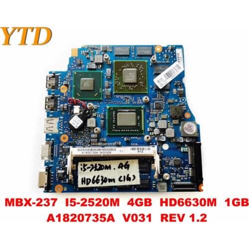 Original for SONY MBX-237 laptop motherboard MBX-237 I5-2520M 4GB HD6630M 1GB A1820735A V031 REV 1.2 tested good free s