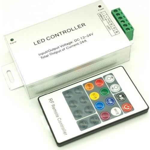 24A 288W RF 20keys Remote Controller for 3528 5050 RGB LED Strip Lights DC12-24V
