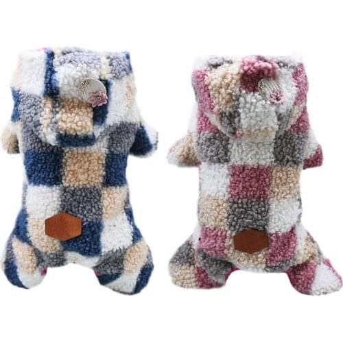 Lattice Pet Dog Clothes Winter Warm Dog Coat Jumpsuit For Small dogs French Bulldog Chihuahua Ropa Perro Coat Jacket