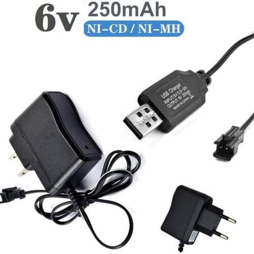 SM SM-2P Plug) 10Pcs/Sets 6V 250mAh Charger For Ni-Cd Ni-MH Battery Pack for RC Toys Car Boat Tank Guns 6.0v Charger