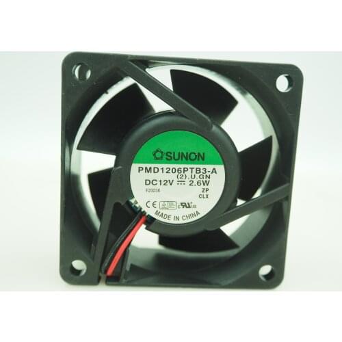 SUNON PMD1206PTB3-A DC 12V 2.6W 60x60x25mm 6cm 2-wires Server Cooling Fan