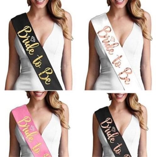 1pcs Wedding Decoration Bridal Veil Team Bride To Be Etiquette Shoulder Strap Bride Shower Hen Party Bachelor Party Girl Gift -C