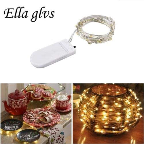 Led String Lights 1M 2M Battery Powered Silver Wire Waterproof For Holiday Party Wedding Decoration Christmas Lights