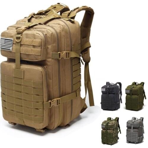 45L Outdoor Tactical Backpack Military Molle Waterproof Climbing Trekking Camping Hiking Sports Bag Travel Rucksacks Gear