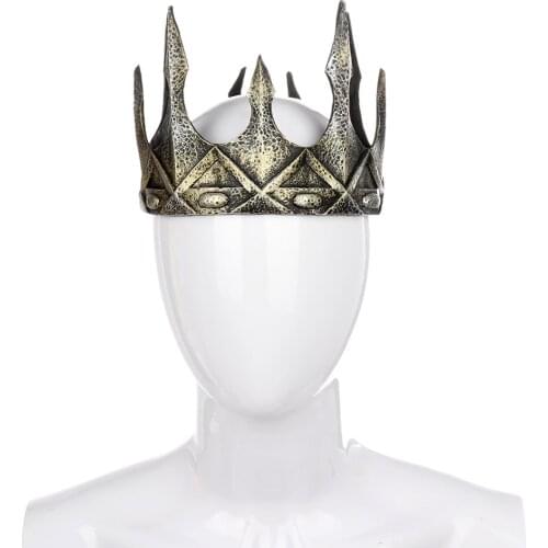 Ancient Headdress Larp Viking Corona Hombre Medieval Men Royal King Tiaras Crown Hair Accessories PU Cosplay Halloween Carnival