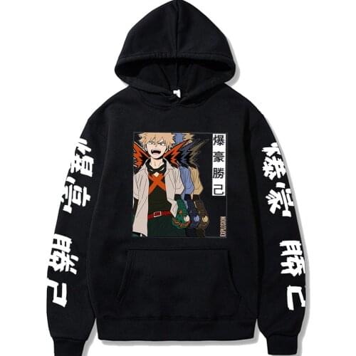 Katsuki Bakugo Shoto Deku Printed hoodie My Hero Academia hood Boku No Hero Academia Japanese Anime Kawaii pullover tops