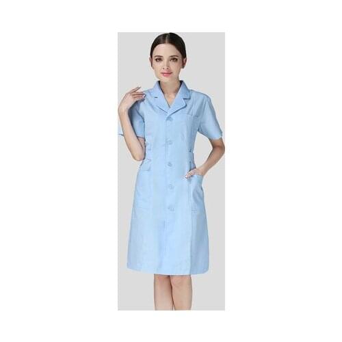 Nurse uniform short sleeve women white lab coat long sleeve overalls female doctor overalls
