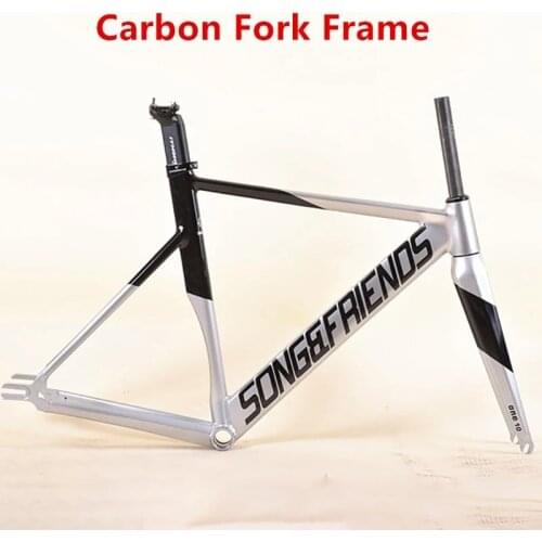 Fixed Gear Aluminum Alloy Racing Bicycle Frame SF Single Speed Fixie Bike Carbon Fiber Fork With Seatpost Headset Tapered Head