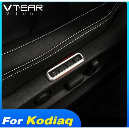 Vtear For Skoda Kodiaq GT Seat Adjustment Memory Button Switch Frame Chrome Cover Decoration Trim Accessories Interior