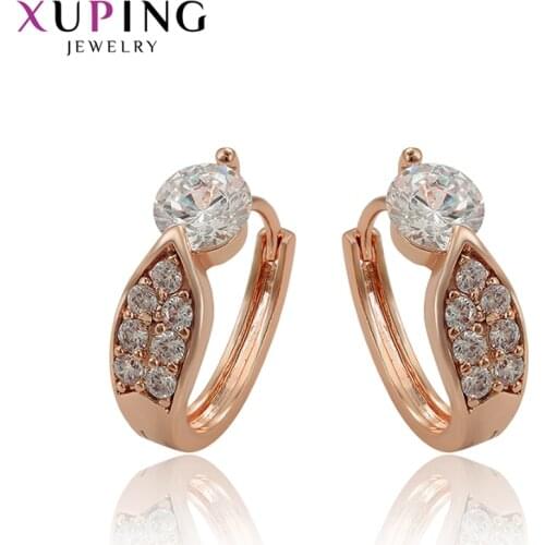 Xuping European Style for Women Earrings Fashion Jewelry Trendy Hoops Dropshipping Gifts Synthesis Cubic Zirconia 97770