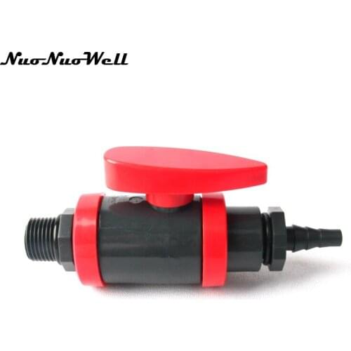 1pc NuoNuoWell PVC 1/2 inch Thread to 8mm Hose Water Valve Air Pump Oxygen Flow Control Connector Garden Micro Irrigation Parts