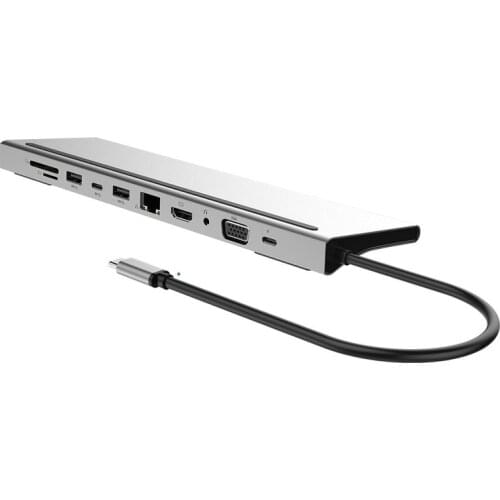 11in1 USB C Laptop Docking Station Type-C HUB USB 3.0 To HDMI-compatible Adapter VGA RJ45 Ethernet SD/TF Card Reader for Laptop