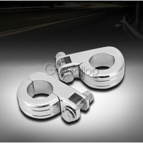 32mm CNC 1-1/4" Billet Crash Bar Engine Guard Highway Foot Peg Clamps Mounts For Harley Davidson Metric FLST Heritage