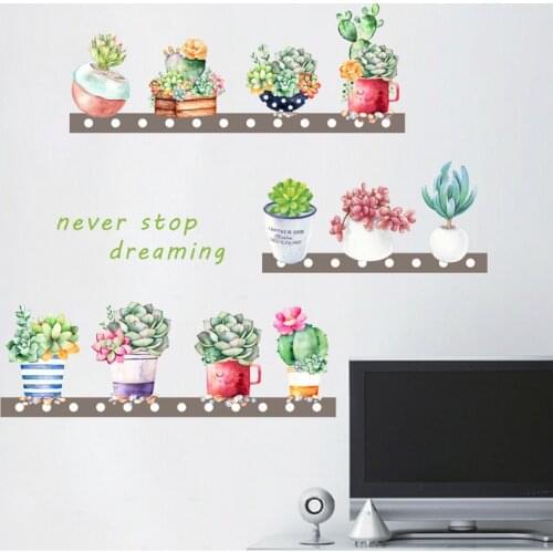 Never stop dreaming 3d vivid plant flower leaf wall stickers for kids rooms living room bedroom window wall decals mural arts