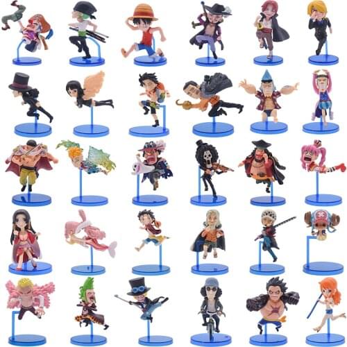 6pcs/lot One Piece Figure Anime Luffy Zoro Sanji Charlotte Hancock Ace Mini Doll PVC Action Model Collection Christmas Toys Gift