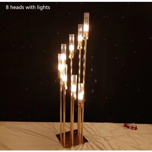 8\10 Heads Wedding props Flowers Vases Candle HoldersTable Centerpiece Candlestick For Candelabra Home decort Christmas Decor