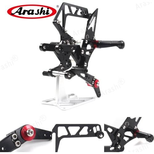 Arashi Adjustable Footrest For YAMAHA YZF R1 2015 - 2018 CNC Foot Pegs Rider Rear Sets Rearset R1M R1S RN32 2016 2017 Black
