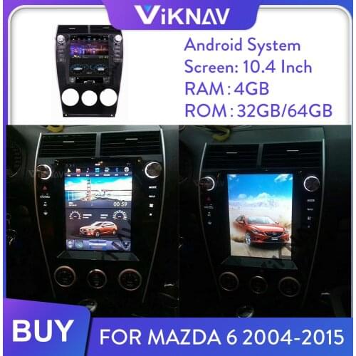 For Mazda 6 2004-2015 Android Car Radio Multimedia Player GPS Navigation Head Unit Tape Recorder HD Screen Video Player