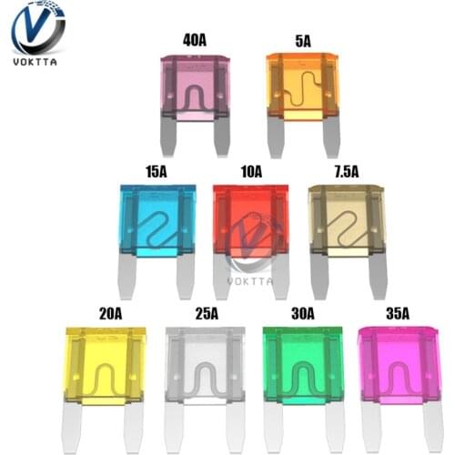 100pcs Car Fuses Blade Type Fuse 1.1x1.7cm 5A 7.5A 10A 15A 20A 25A 30A 35A 40A AMP For Auto Car Truck Zinc Alloy and Plastic