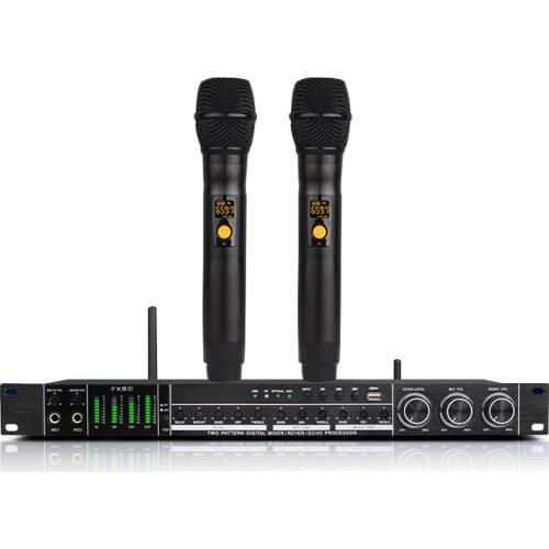 Wireless microphone family KTV microphone karaoke audio processor handheld microphone with bluetooth anti-howling