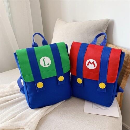 Childrens Plush Backpack Kindergarten Primary School Baby Cartoon Super Mario Backpack Boy Girls Bags Princess Travel Backpack