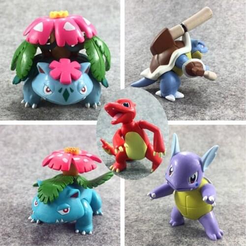6-9cm Takara Tomy Pokemon Pikachu Venusaur Ivysaur Charizard Blastoise Anime Action & Toy Figures Model Toys For Children