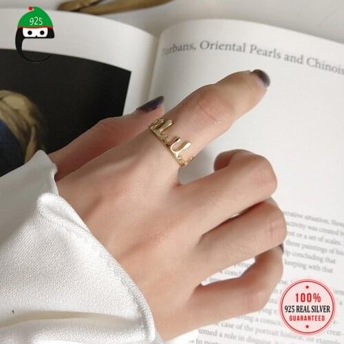 ElfoPlataSi Genuine 925 Sterling Silver Rings Size 5 6 7 Golden Water Drop Crown S925 Ring For Women Girls Lady Jewelry XY1387