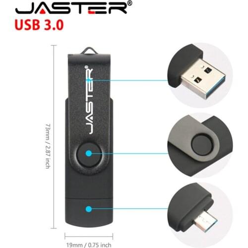 JASTER USB 3.0 flash Drive 8GB 16GB 32GB Pendrive Meta OTG USB 2.0 Flash Stick External Storage for Smart phone