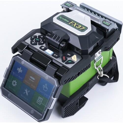 FTTX Fiber Optical Welder Machine Komshine FX37 Optical Fiber Fusion Splicer Kit with FIS Drop Cable Stripper Kevlar Shears
