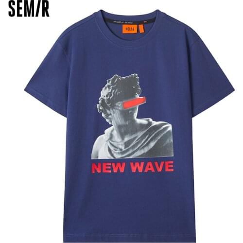 SEMIR Short Sleeve T-Shirts Men O Neck Trend Printing Cotton Bottoming Tshirt 2021 Spring New Handsome Boys T Shirts