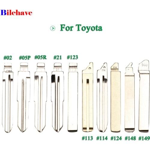 Bilchave 10pcs Remote Car Key Blade Flip Fob For Toyota Camry Corolla Highlander Vios Scion TOY43 TOY41 TOY40 TOY47 TOY48 Blade