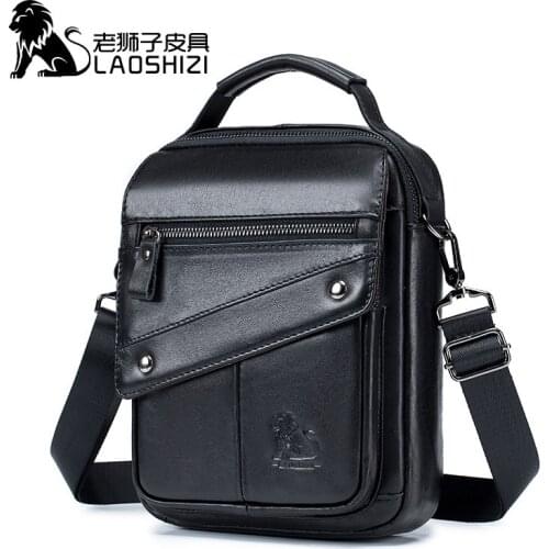 LOSHIZI NEW Luxury 100% Cowhide Men Bags Shoulder Bag For Male Men handbag Messenger crossbody bags Travel Fashion Business