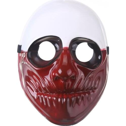 Halloween Clown Mask Payday 2 Mask Newest Topic Game Series Plastic Old Head Clown Flag Red Head Masquerade Supplies Funny Mask