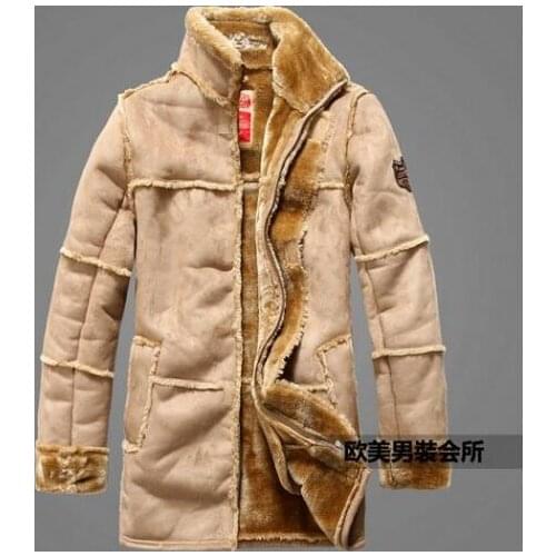 Stand collar leather jackets men coats winter warm plus thick velve leather jacket mens fashion mens fur coat jacket casual