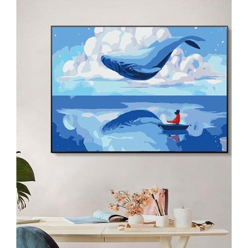 5D Diy Cartoon Diamond Painting Kunpeng and Girl Rhinestone Embroidery Set Picture Mosaic Handmade Home Decoration