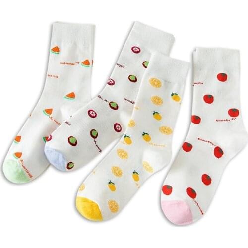 Funny Watermelon Short Socks Women Cotton Lady Cute Lemon White Sock Woman Harajuku Fashion Casual Female Socken Personality Sox