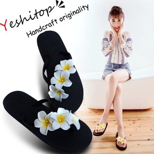 2019 EUR 35-40 Yeshitop New Arrival OEM Flip Flops Women Sandals for Girls Slipper Beach Heels Shoes Women Summer Yellow,Black