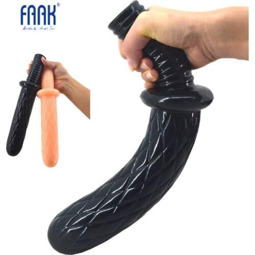 New design long handle dildo Lattice big anal dildo pattern surface anus massage butt plug sex toys for women men masturbator