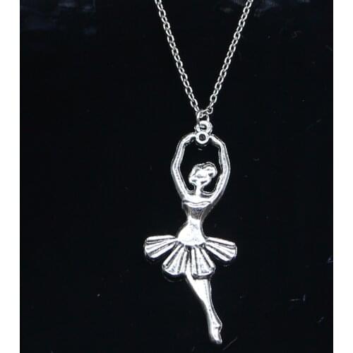 New Fashion Necklace 61x24mm ballet dancer ballerina Pendants Short Long Women Men Colar Gift Jewelry Choker