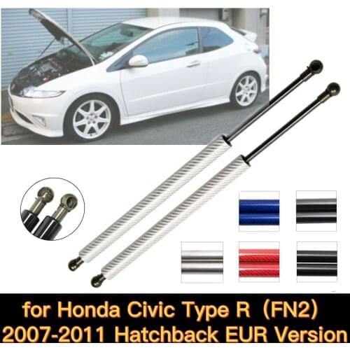 For 2007-2011 Honda Civic Type R FN2 Hatchback EUR Version Front Hood Bonnet Gas Struts Lift Support Shock Damper Charged Spring