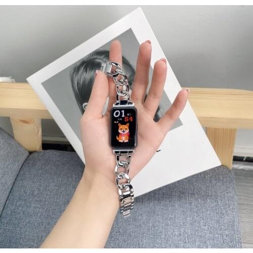 Popular Denim Chain Bracelet for Huawei Smart Watch fit Stailness Steel Strap for Hua wei iWatch Band fit Correa Replacement
