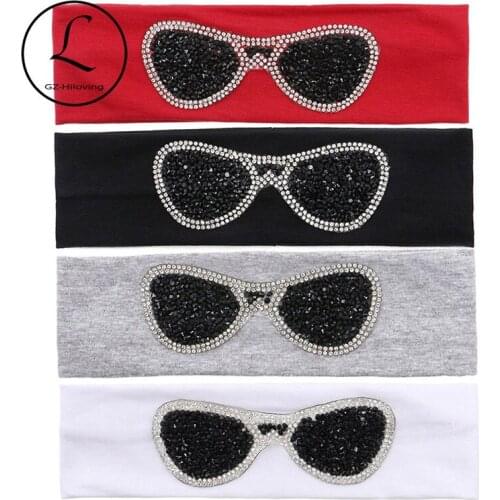 Baby Girls Rhinestones Cotton Headband Turban For Boys Kids Winter Autumn Glasses Stretch Hairband Accessories Toddlers Clothes