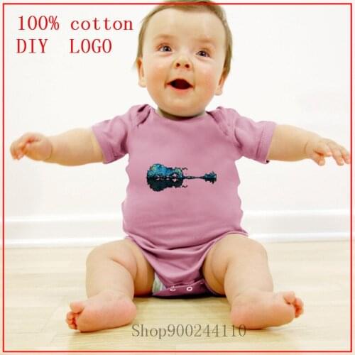 Nature Guitar Blues Printed Bodysuits baby Cotton Short Sleeve baby clothing Baby Girl Infant Jumpsuit Newborn Baby boy Jumpsuit