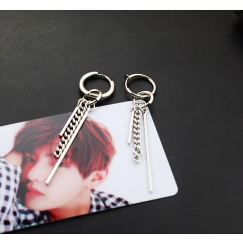 KPOP DNA Korean Star Boys Album Stud Earrings Fashion Jewelry Accessories For Mens And Womens Earring