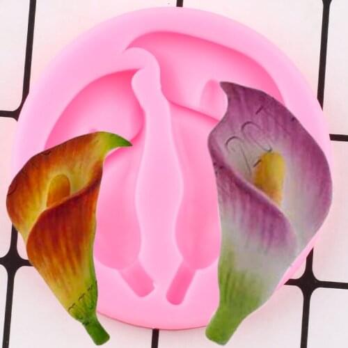Calla Lily Silicone Molds Flower Petal Polymer Clay Resin Mould DIY Candy Chocolate Cupcake Topper Fondant Cake Decorating Tools